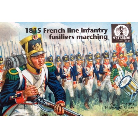 1815 French Line Infantry Fuseliers marching x 24 pieces Figures