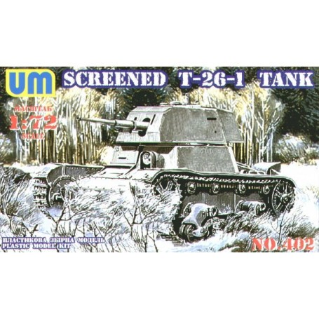 Russian T-26-1 light tank with conical turret and extra armour Model kit