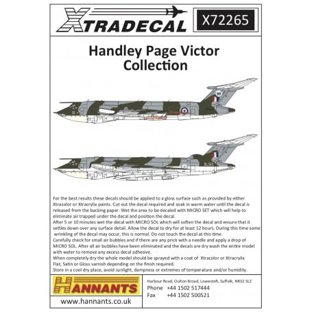 Decals Handley Page Victor Collection Mks.1 and 2 (11)Victor B.Mk.1+XA928 57 Sqn RAF Marham - XA936 214 Sqn RAF Marham 1975 - XA