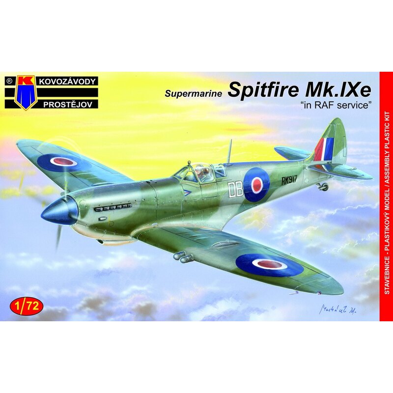 Supermarine Spitfire Mk.IXE  RAF Service  incudes markings for RK 917, DB, G/Cpt Douglas Bader, North Weald 1945; MK 329, 144, J