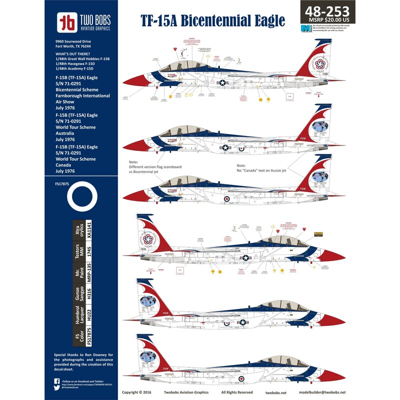 Decals McDonnell TF-15A Bicentennial Eagles 