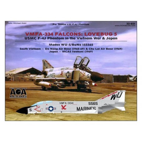 Decals VMFA-334 FALCONS: LOVEBUG 5USMC McDonnell F-4J Phantom in the Vietnam War & Japan 