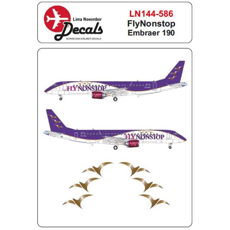 Decals Flynonstop Embraer EMB-190  PH-FNS 