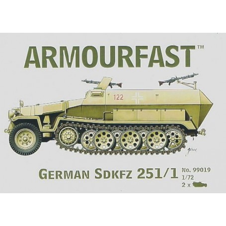 Hanomag Sd.Kfz.251/1: the pack includes 2 snap together tank kits Model kit