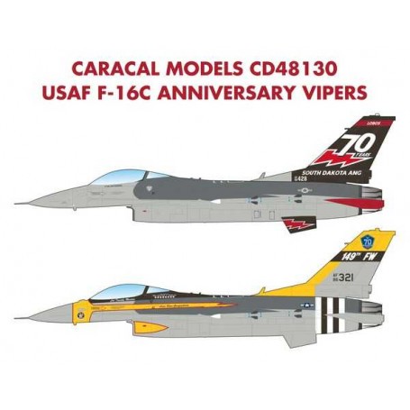 Decals USAF Lockheed-Martin F-16C Anniversary Vipers Our latest Viper sheet provides markings for two very colorful anniversary 