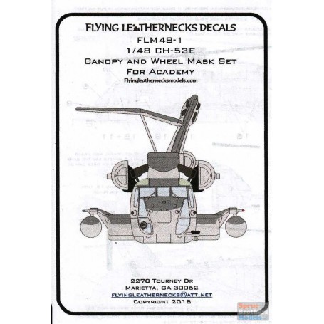 Flying Leathernecks Decals 1/48 BELL AH-1W COBRA CANOPY & AIRFRAME MASK SET
