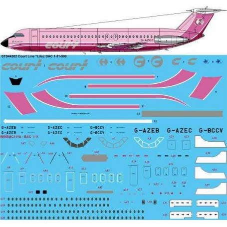 Decals Court Line Lilac BAC 1-11-500 