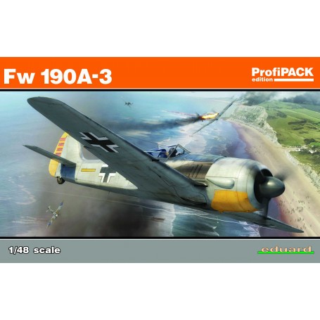 Focke-Wulf Fw-190A-3 ProfiPACK edition kit of German WWII fighter aircraft Fw-190A-3 in 1/48 scale. The kit offers the aircraft 
