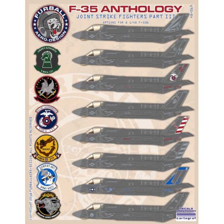 Decals “Lockheed-Martin F-35 Lightning II Anthology Part III" covers options for seven USMC F-35Bs and one F-35B of the Italian 