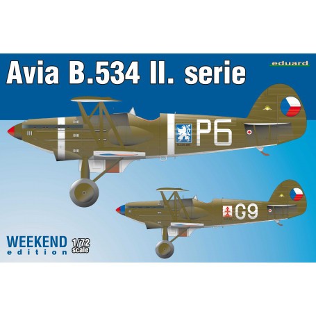Avia B-534/II Weekend edition kit of Czechoslovak fighter biplane Avia B-534 II. serie in 1/72 scale. - plastic parts: Eduard - 