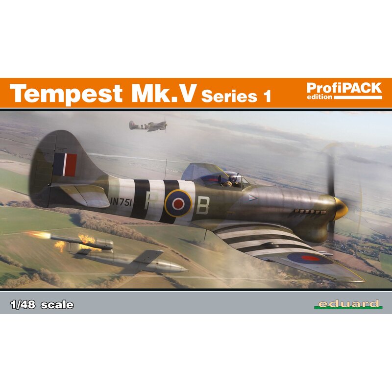 Hawker Tempest Mk.V series 1 ProfiPACK edition kit of British WWII fighter aircraft Hawker Tempest Mk.V in 1/48 scale. The kit o