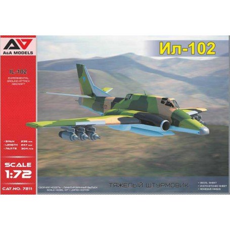 Ilyushin Il-102 Experimental ground-attack aircraft (Sukhoi Su-25's rival) Kit includes: & bullet; 304 shares; & bullet; PE shee