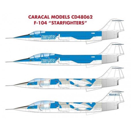 Decals Lockheed F-104 "Starfighters": Markings for civilian-operated F-104 Starfighters used for flight research. Both are cover