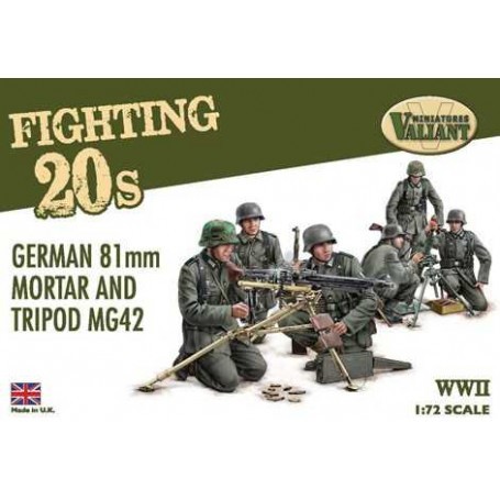 13 figures with two tripod MG42 machine guns and two 81mm mortars 
