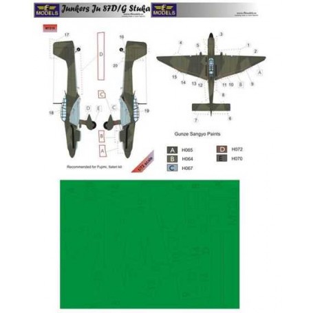 Mask for Ju 87D/G Stuka (designed to be used with Fujimi and Italeri kits) 