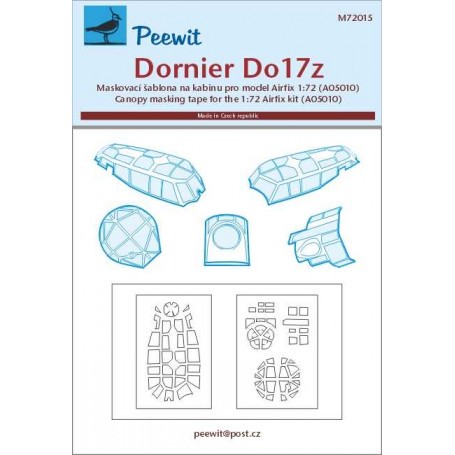 Dornier Do17Z canopies paint mask (designed to be used with the new Airfix kit) 