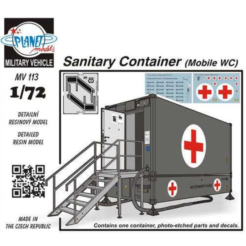 Highly detailed full resin kit of a Sanitary container (Mobile WC). These containers are used all around the World during milita