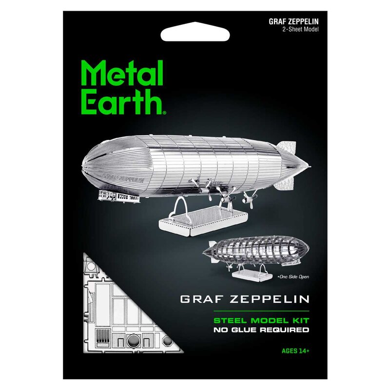 MetalEarth Aviation: GRAF ZEPPELIN 12.1x3.5x3.7cm, metal 3D model with 2 sheets, on card 12x17cm, 14+