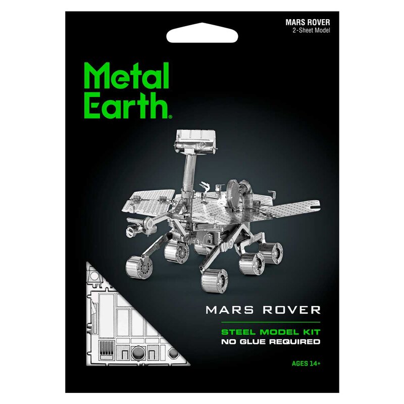 MetalEarth Aviation: MARS ROVER 9.4x8.6x6cm, metal 3D model with 2 sheets, on card 12x17cm, 14+