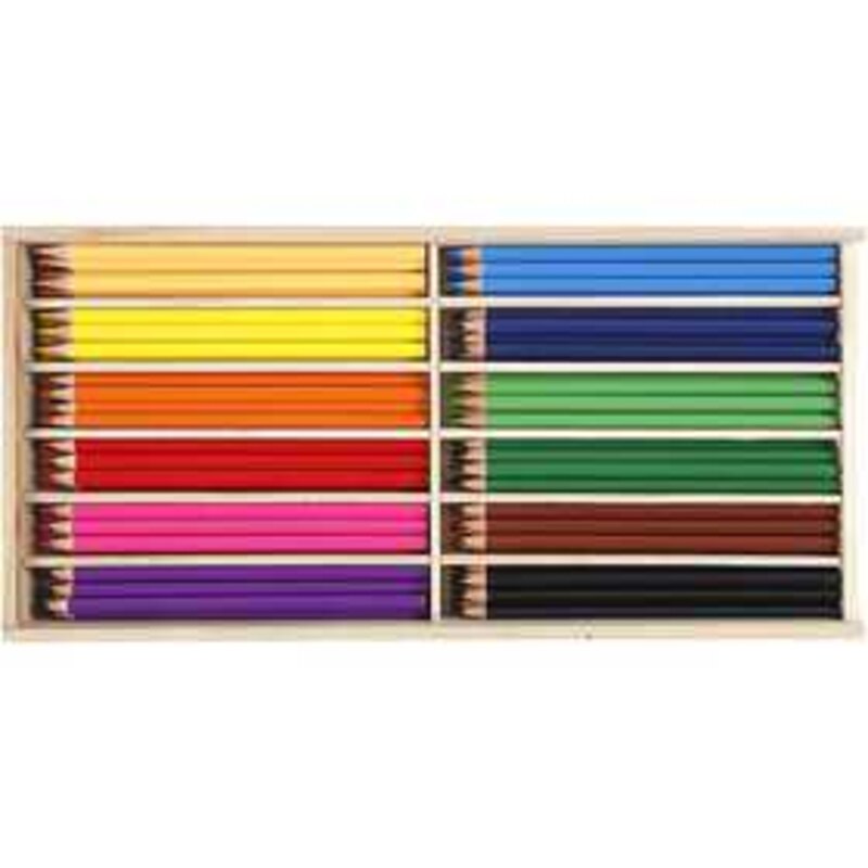 Colouring Pencils, lead: 3 mm, asstd colours, 144pcs Various pencils and markers