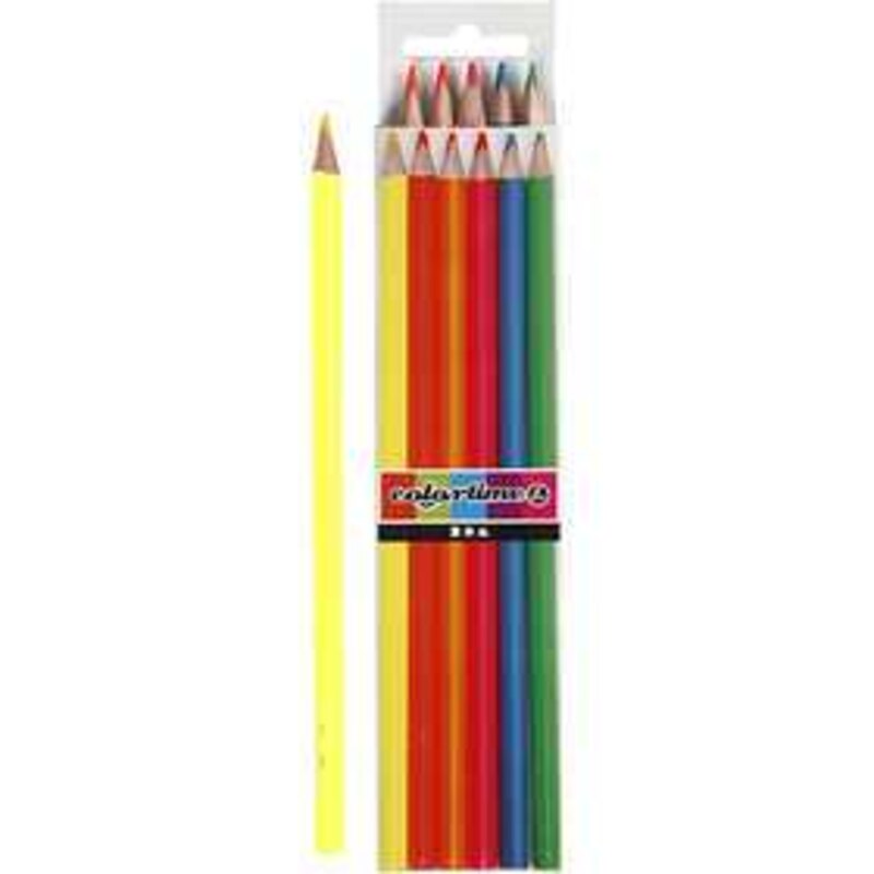 Colortime colouring pencils, lead: 3 mm, neon colours, 6pcs Various pencils and markers