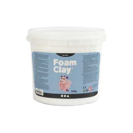 Foam Clay®, white, glitter, 560g Modelling clay