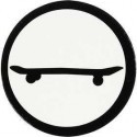 Cardboard Emblem, white/black, D: 25 mm, skateboard, 20pcs Decoration