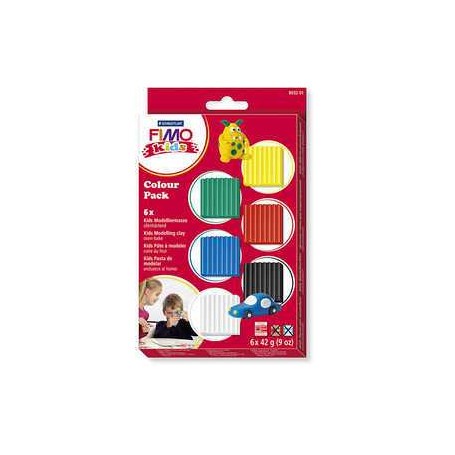 FIMO® Kids Clay, standard colours, 6x42g Modelling clay