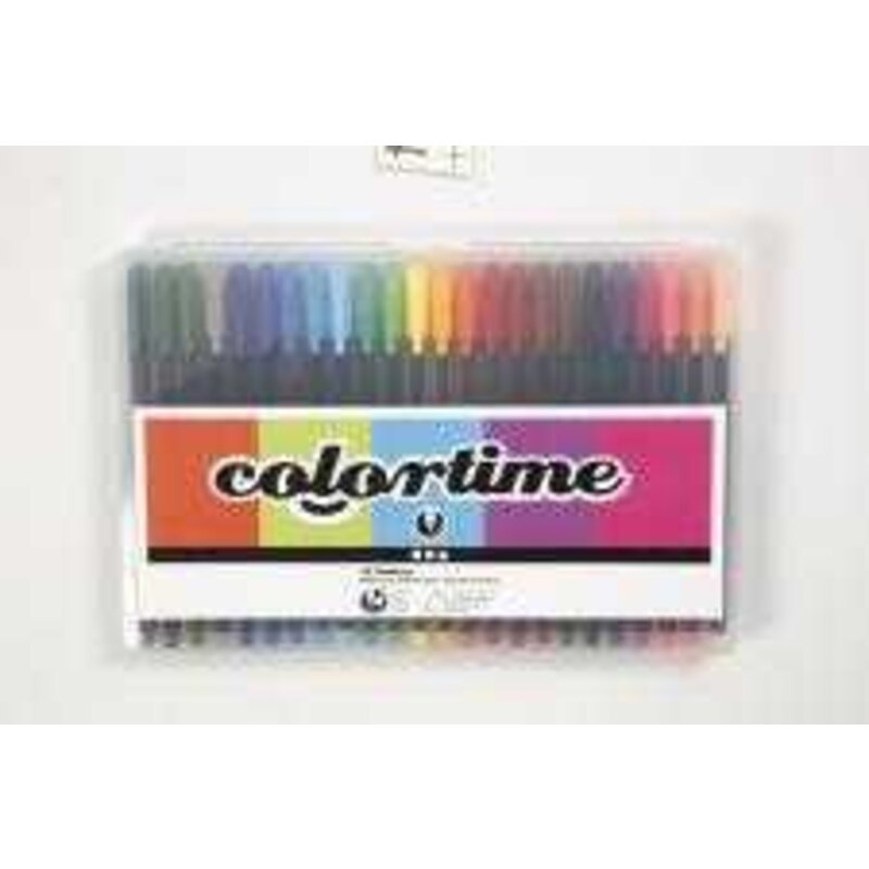 Colortime Fineliner, line width: 0.6-0.7 mm, asstd colours, 24pcs Colortime