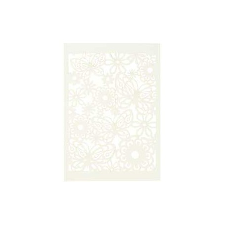 Lace Patterned cardboard, off-white, sheet 10.5x15 cm,  200 g, 10pcs Various papers