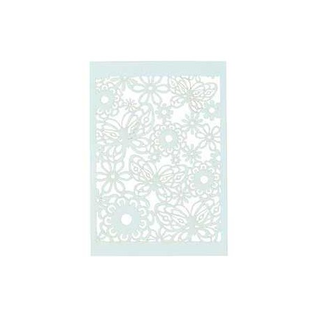 Lace Patterned cardboard, light blue, sheet 10.5x15 cm,  200 g, 10pcs Various papers