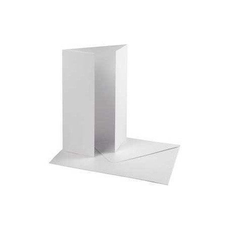 Pearlescent Card & Envelope, white, card size 10.5x15 cm, envelope size 11.5x16.5 cm, 10sets, 230 g Cards and envelopes
