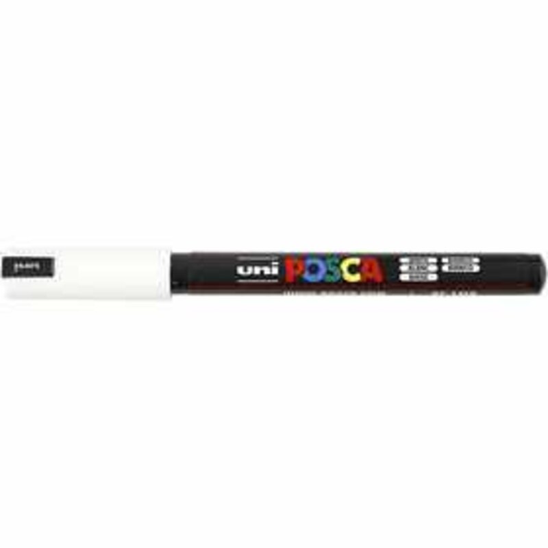 Uni Posca Marker, line width: 0.7 mm,  PC-1MR , white, extra-fine, 1pc 