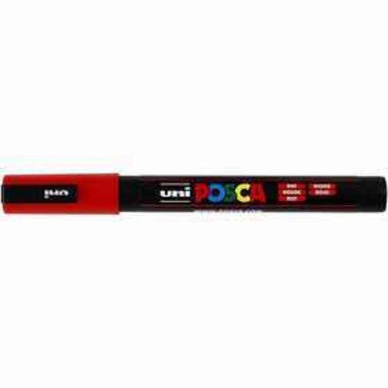 Uni Posca Marker, line width: 0.9-1.3 mm,  PC-3M , red, fine, 1pc 