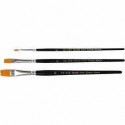 Gold Line Brushes, size 2+8+12 , W: 3+9+12 mm, flat, 3mixed 