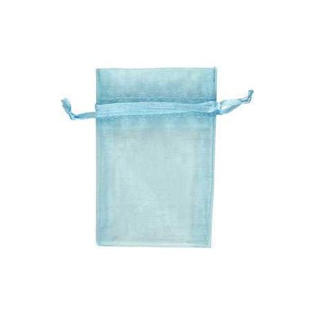 Organza Bags, light blue, size 7x10 cm, 10pcs Textile