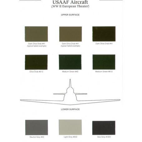 USAAF Aircraft wwII European Theatre Airplane color swatches