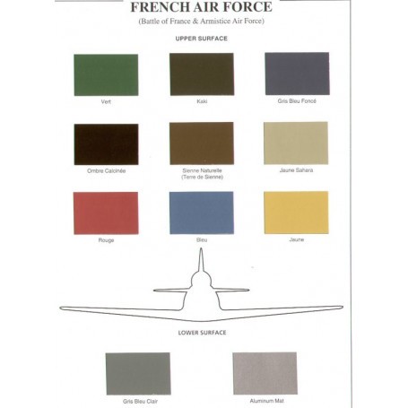 French Air Force Battle of France and Armistice Air Force Airplane color swatches