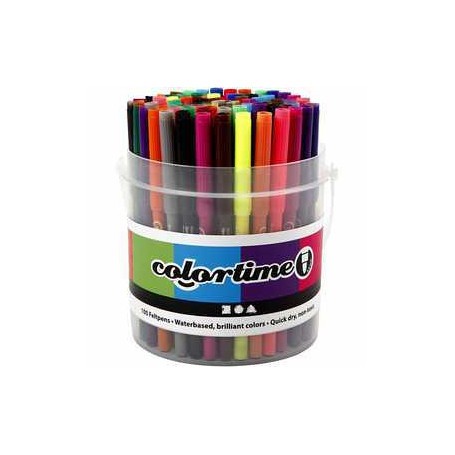 Colortime Marker, line width: 2 mm, asstd colours, 100pcs 