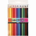 Colortime colouring pencils, lead: 5 mm, asstd colours, Jumbo, 12pcs 