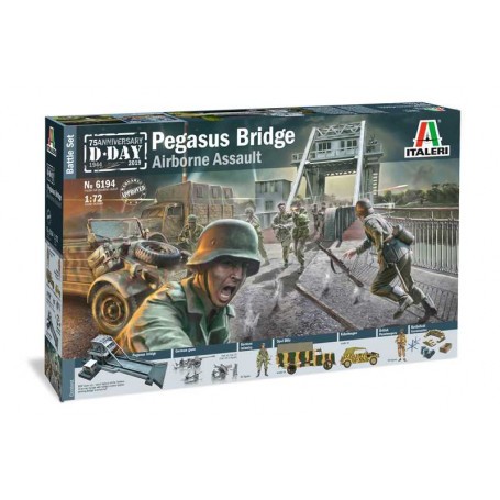 Pegasus Bridge Glider AssaultPegasus Bridge (MDF Laser Cut)British ParatroopsGerman Paratroops3 x German Guns (2 x AT & 1 x Flak