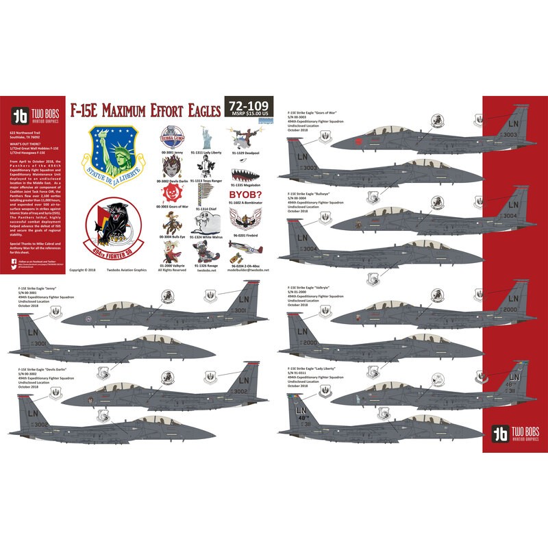 Decals McDonnell F-15E Maximum Effort Eagles 