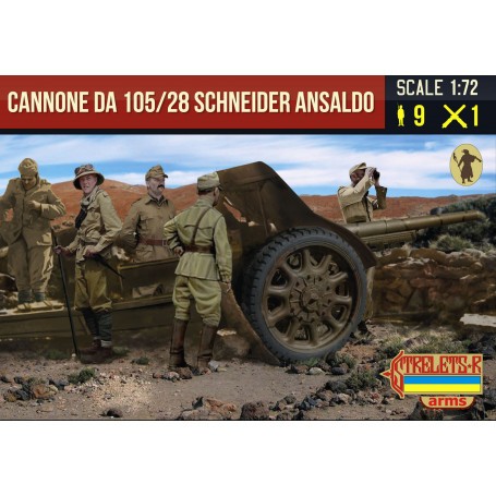 105/28 Cannon Schneider Ansaldo with Italian Crew WWII Figures