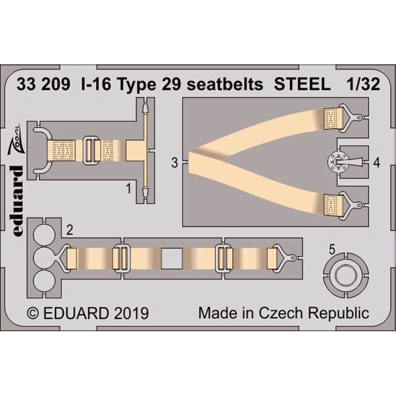 I-16 Type 29 Seatbelts Steel 1/32 Die cast