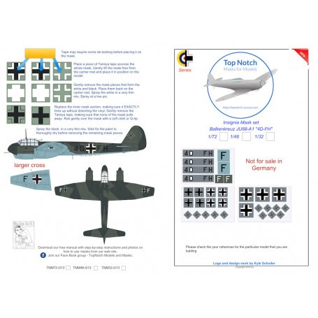 Junkers Ju-88A-1 "Battle of Britain era" Balkenkreuz national insignia (designed to be used with Revell kits) 