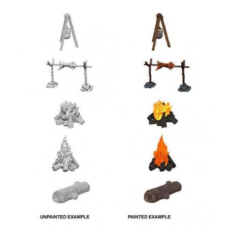 WizKids Deep Cuts Assortment Miniature Paint Packs Camp Fire & Sitting Log (6) Add-on and figurine sets for figurine games