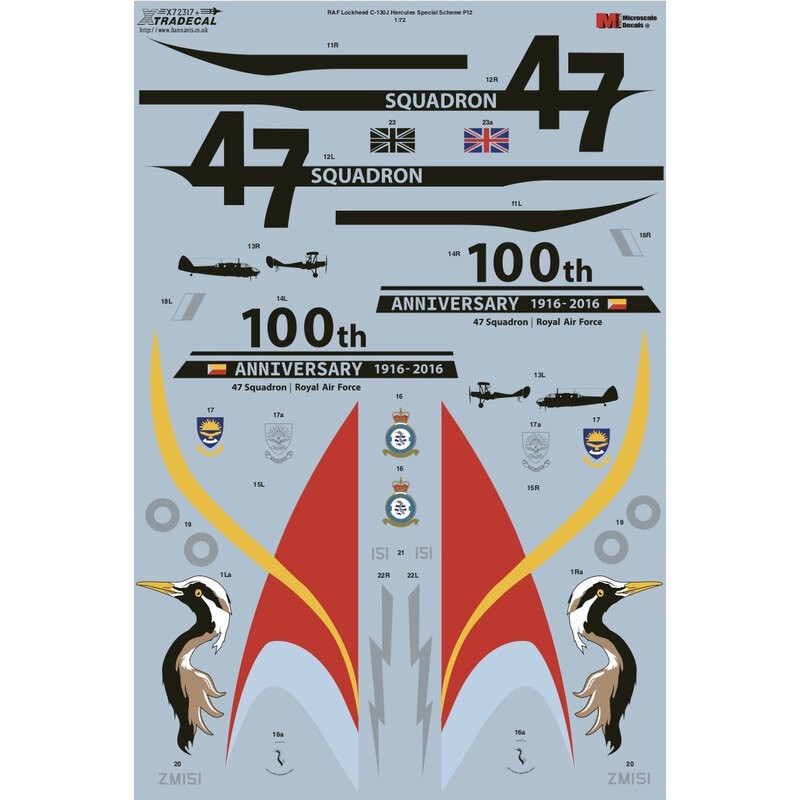 Xtradecal 1/72 X72317 RAF C-130J Hercules Special Schemes Pt 2 Decal Set Xtradecal 1/72 X72317 RAF C-130J Hercules Special Schemes Pt 2 Decal Set
