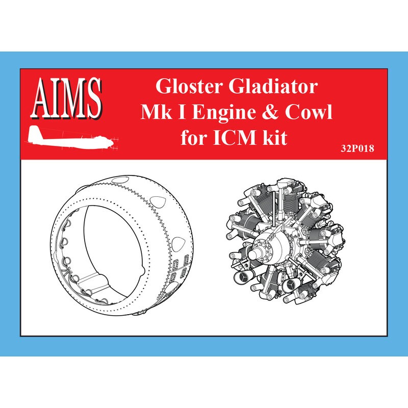 Gloster Gladiator Mk.I engine and cowl set (designed to be used with ICM kits) 