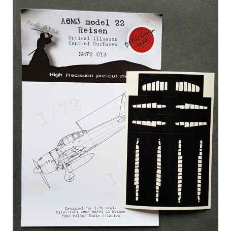 Mitsubishi A6M3 m.22 Reisen Control Surfaces (designed to be used with Fine Mould kits) 