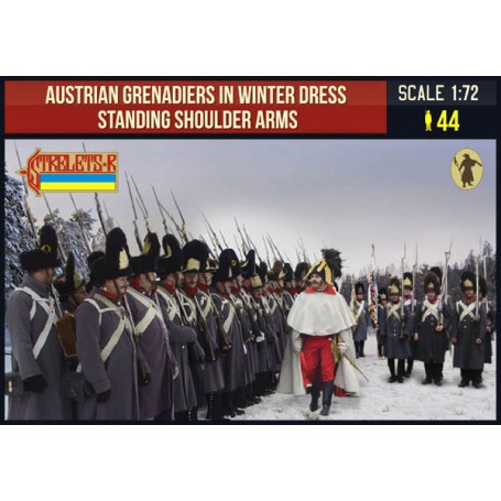 Austrian Grenadiers in Winter Dress Standing Shoulder Arms Napoleonic Figures